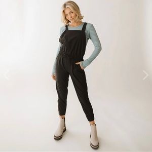 Albion Fit Black Overalls Jumpsuit
